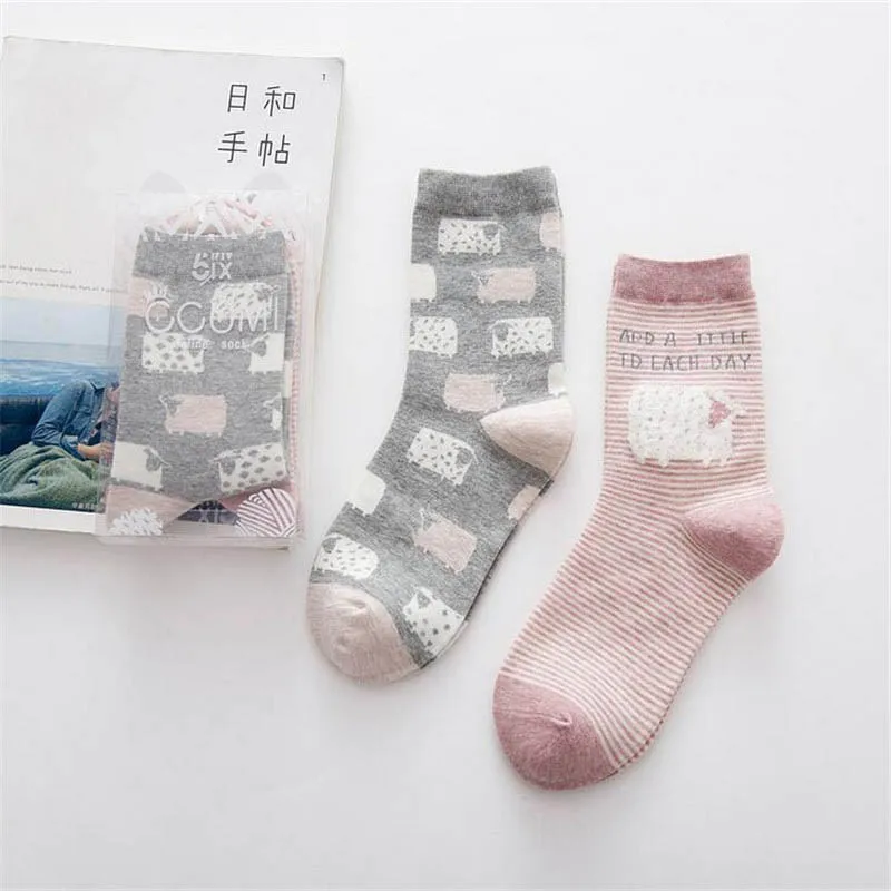 Носки женские хлопковые с мультяшным принтом на осень/зиму|cotton socks for woman|socks