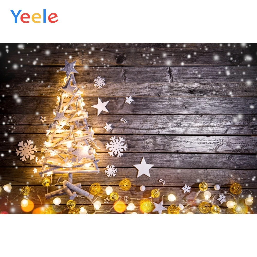 

Yeele Christmas Photocall Wood Tree Bokeh Glitters Photography Backdrops Personalized Photographic Backgrounds For Photo Studio