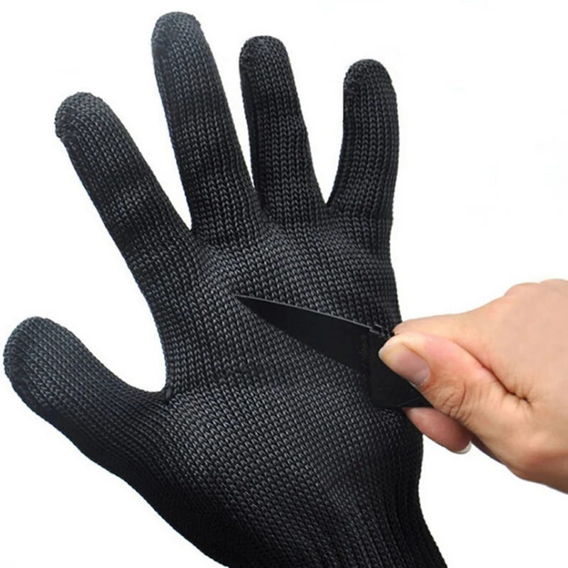 Перчатки для защиты от порезов и скольжения черные перчатки проволочной сетки 1