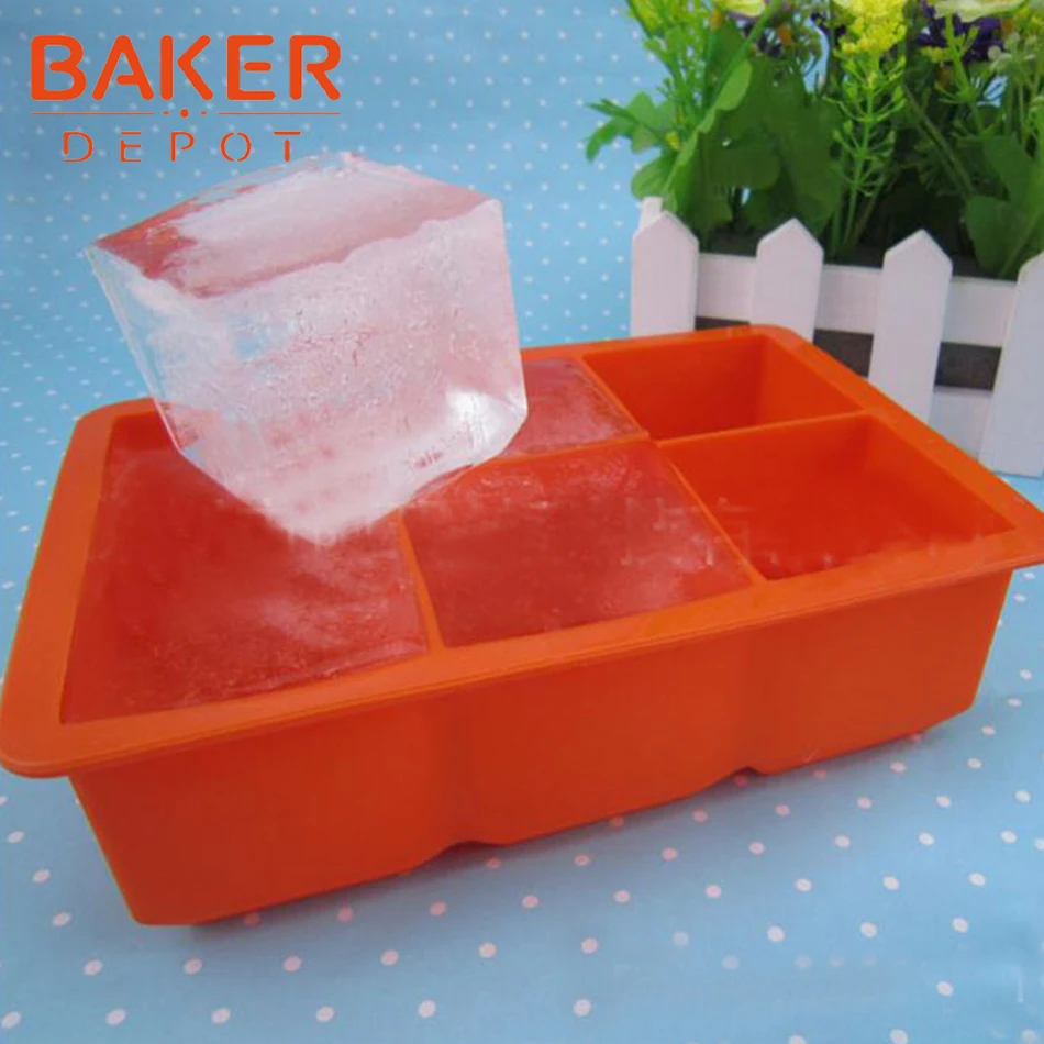 BAKER DEPOT квадратная форма силиконовый ледяной куб лоток силиконового мыла льда