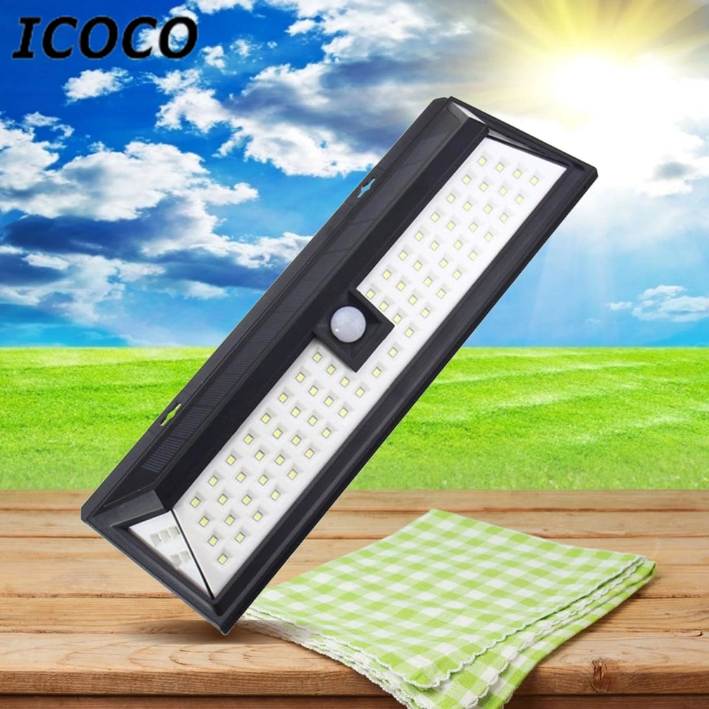 ICOCO водонепроницаемый 80 LED Солнечный свет безопасности датчик движения Наружное