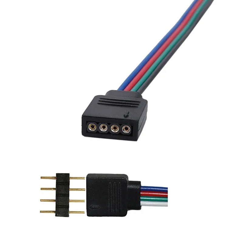 10 шт. 10 мм 4pin RGB Светодиодная лента без пайки, двойной соединитель, кабель с зажимом, Светодиодная лента, Удлинительный провод для 3528/5050 RGB светильник