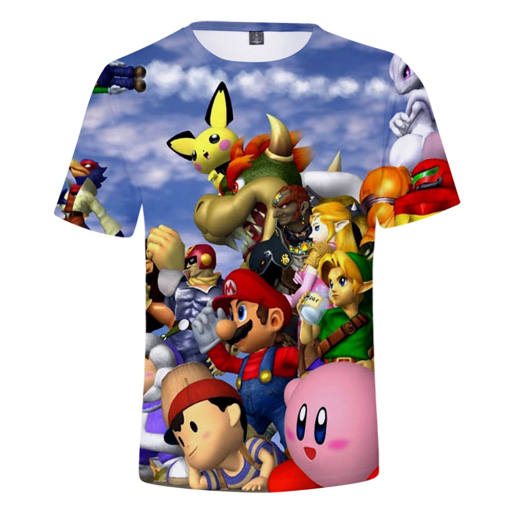 2019 Новое Поступление Super Smash Bros. Пуловер с коротким рукавом и принтом для женщин |