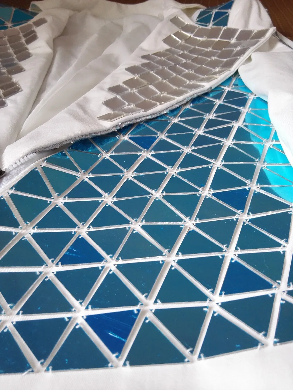 Блестящие зеркала легкая куртка Новая мода мужской певец Белый Стразы