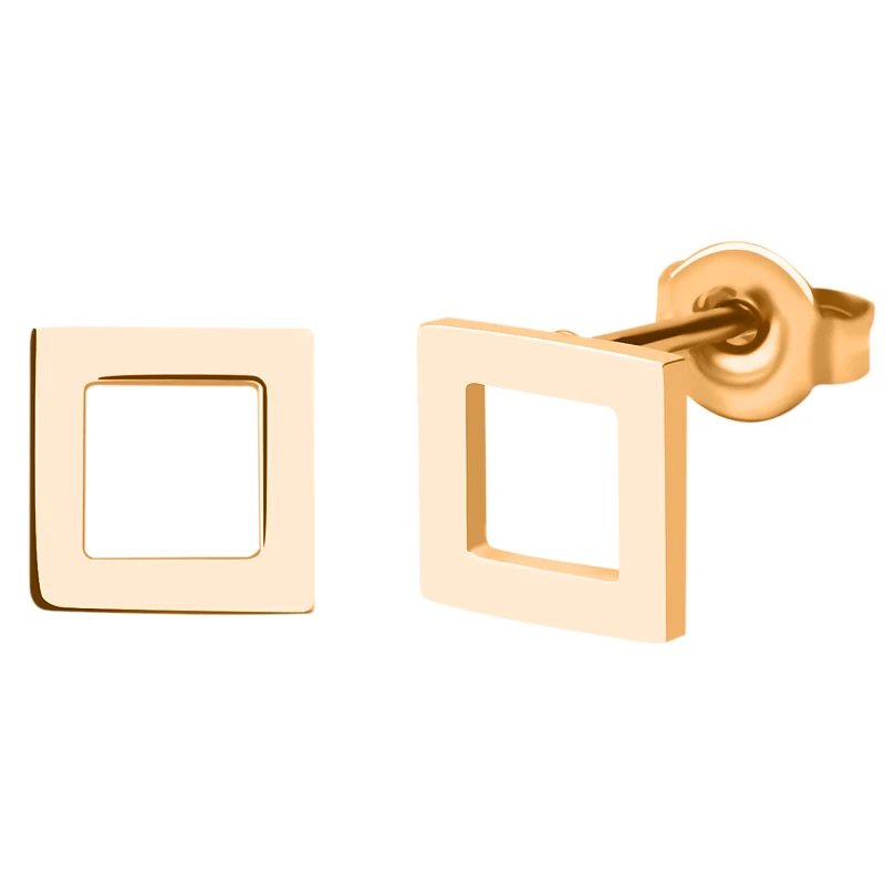 Fashion Stainless Steel Jewelry Minimalist Stainless Steel Earring For Men Rose Gold Gold Silver Three Colors Ear Stud For Gift - Окраска металла: Rose Gold