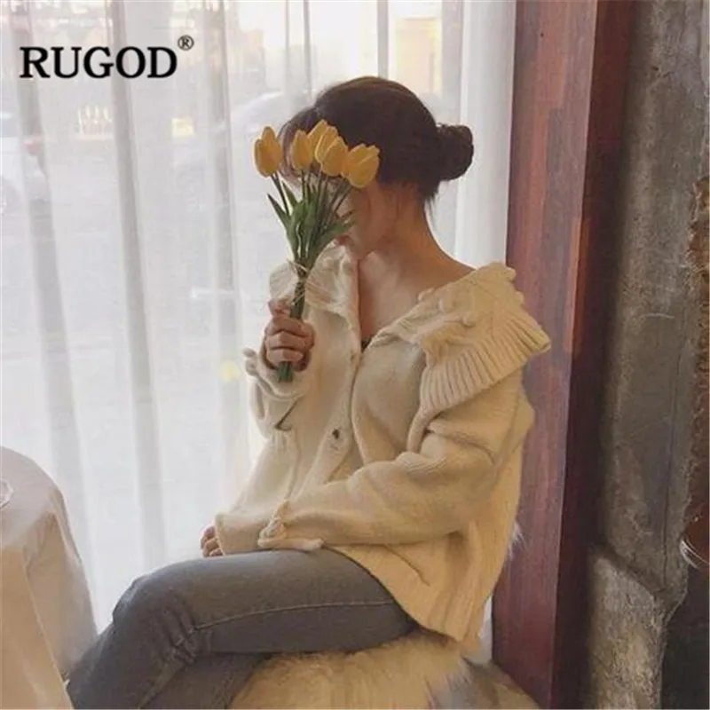 Женский вязаный свитер RUGOD повседневный однотонный однобортный Кардиган в