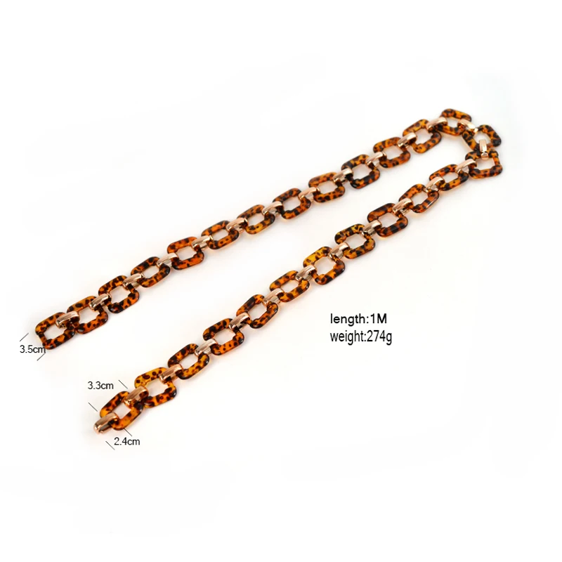 Многофункциональная цепочка чокер BOJIU из смолы с леопардовым принтом 1 м для