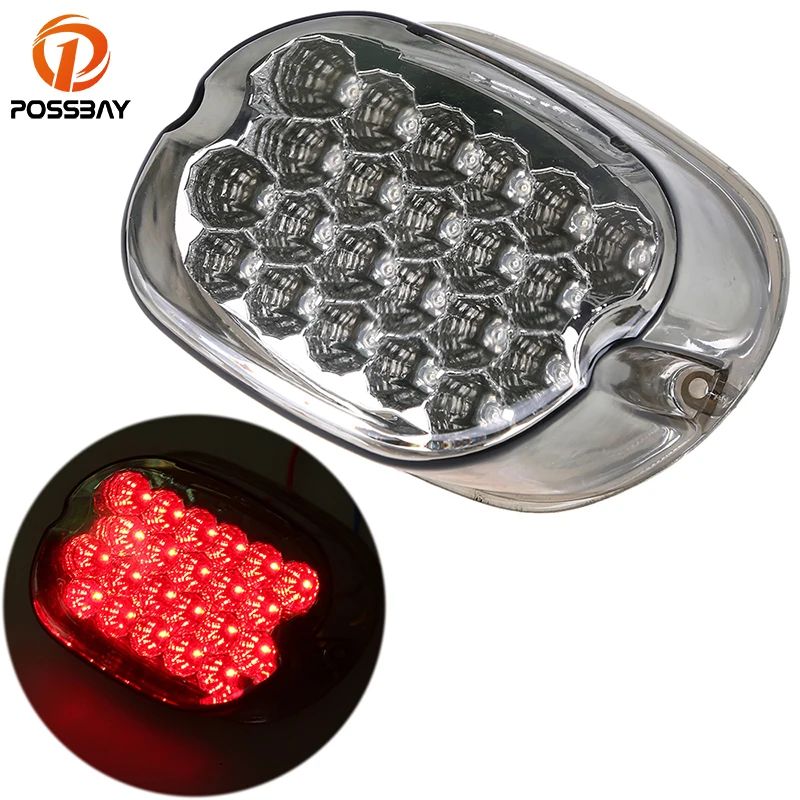 

POSSBAY LED Motorcycle Rear Taillight Scooter Rear Brake Stop Signal Lamps Motorbike Parts 3 Styles fit for Harley Touring
