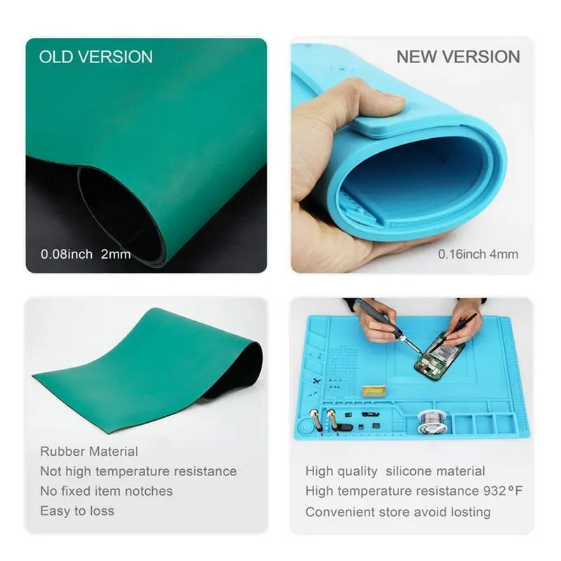 Магнитный Теплоизоляционный силиконовый ремонтный коврик большой для телефона