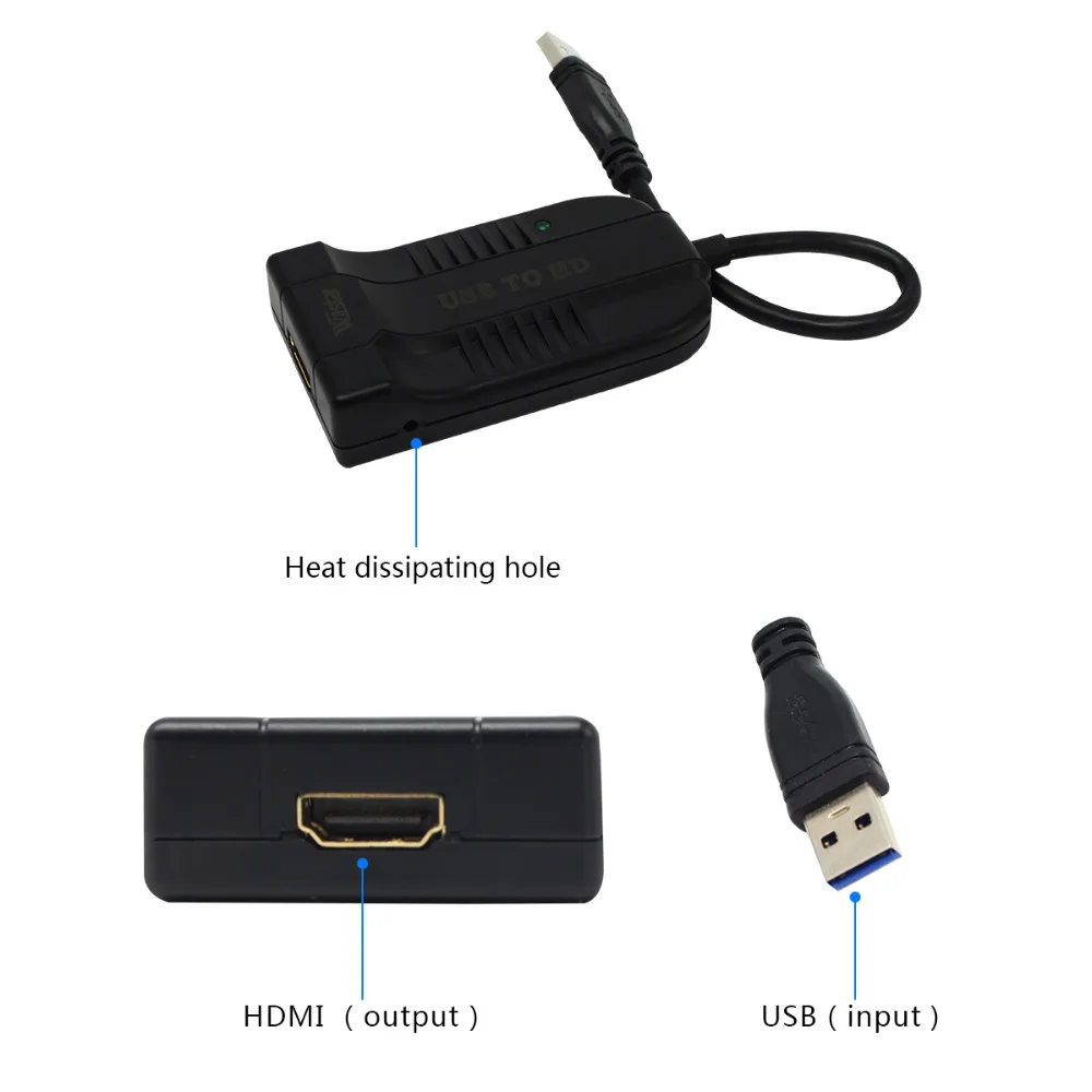 Wiistar USB 3,0 к HDMI 1080P видео кабель адаптер конвертер USB к HDMI внешняя видео карта мульти монитор адаптер для ПК ноутбука