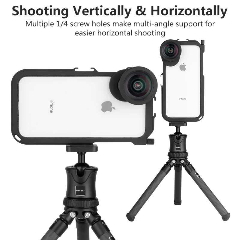 Ulanzi Video Camera Vlog Case for iPhone X Xs Max Flimmaking with Moment Lens Thread Mount 17MM Cold Shoe 1/4 | Электроника