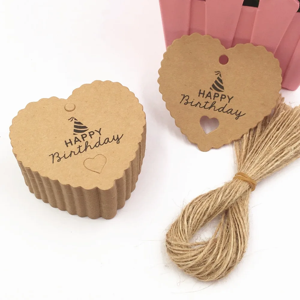 100 шт. DIY счастливый birthday' крафт Бумага в форме сердца из кружева пустой Костюмы