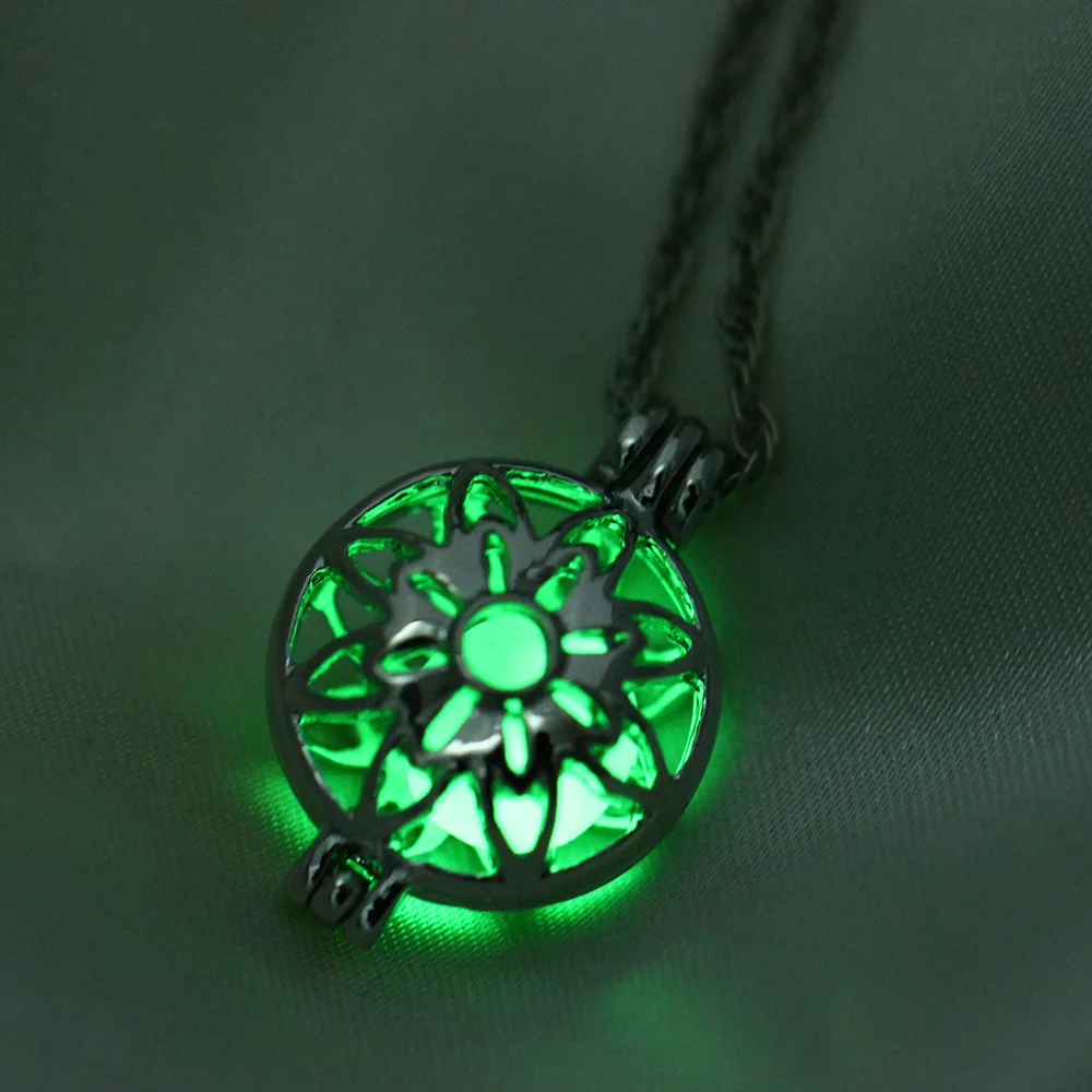 Женские Подвески в виде цветка светящаяся темная бусина открытые ожерелья и