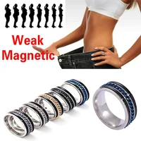 womens double row enamel chain magnetic health ring prevent snoring keep slim fitness weight loss slimming magnetic ring men