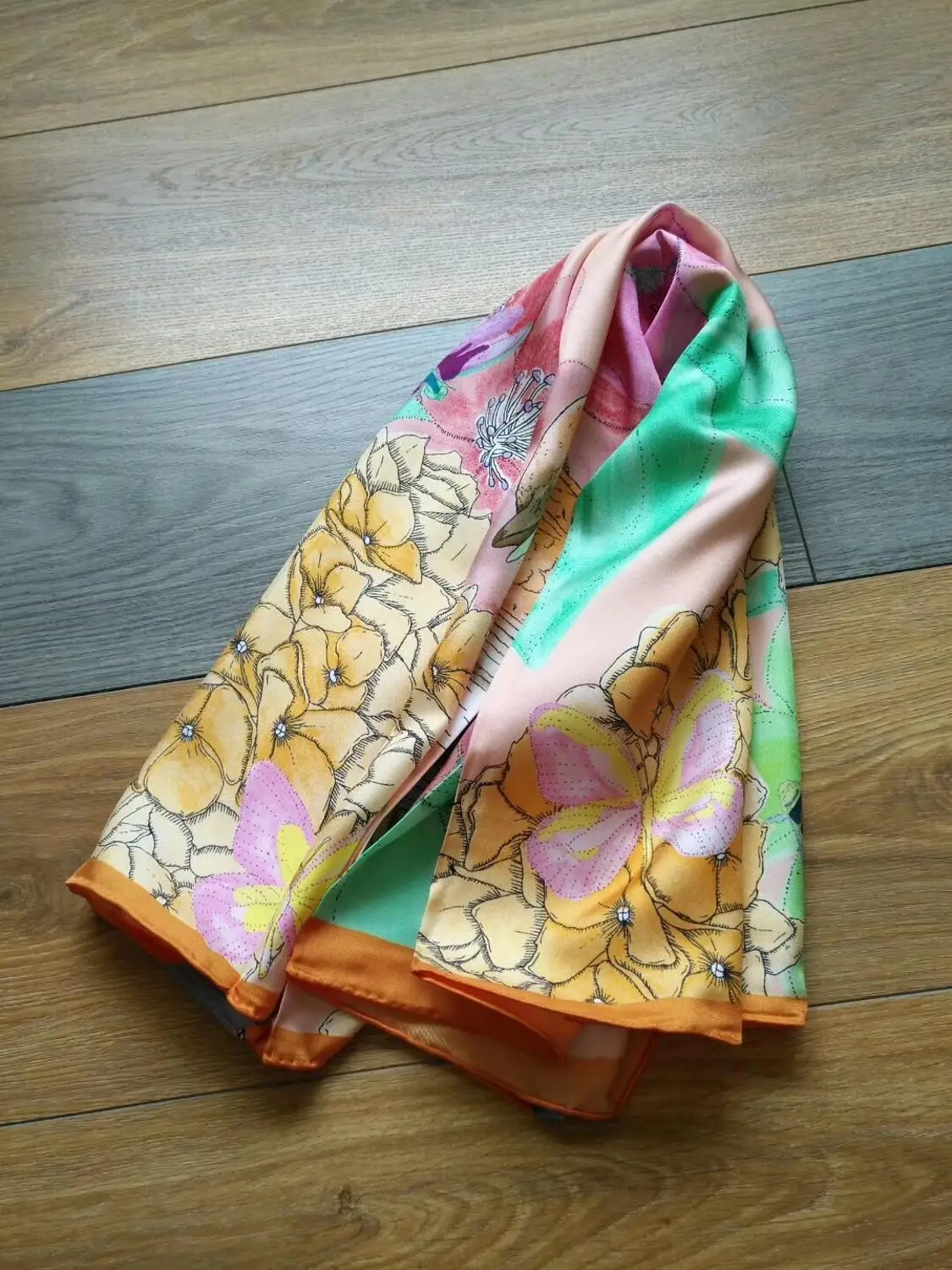 Женский шарф с птичьим узором квадратный из 100% шелка 90*90 см 2019|Женские шарфы| |