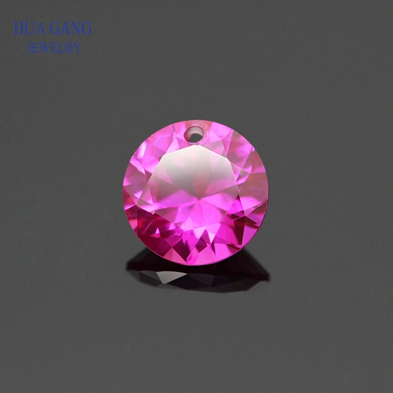 

Single Hole 3# Red Synthetic Corundum Stone 3~12mm Round Synthetic Corundum Red Stone Gems For DIY Jewelry Making Beads