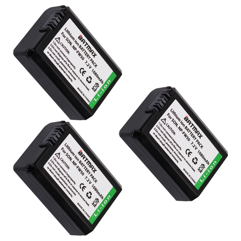 Двойное USB зарядное устройство и высокая Емкость NP FW50 батареи (3 Pack) для Sony Alpha 7 7R II