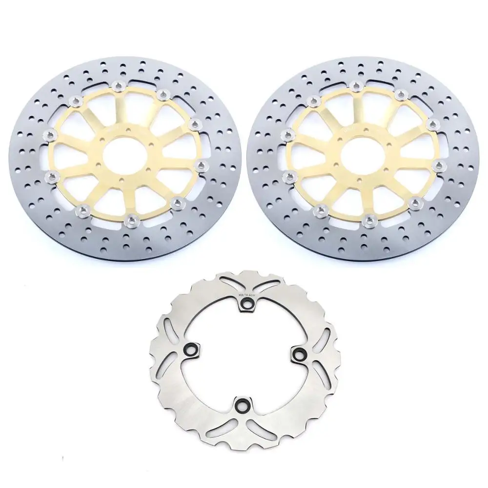 Round Gold Set BIKINGBOY Передние Задние тормозные диски Диски роторы для Honda CBR 600 F F3 1995-1998 CBR900RR 1994-1997 VTR1000F 97-07 CBR400RR CB400N - Цвет: Round Gold Set