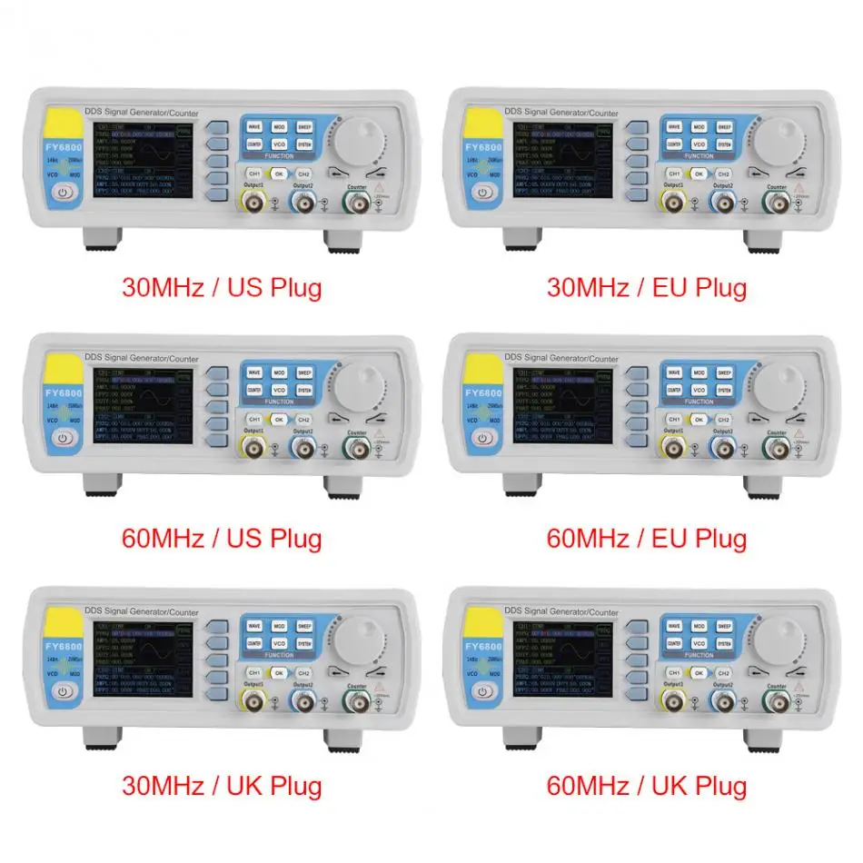 FY6800 генератор сигналов двухканальный DDS AC100-240V функция произвольной формы генератор сигналов осциллограф Аксессуары