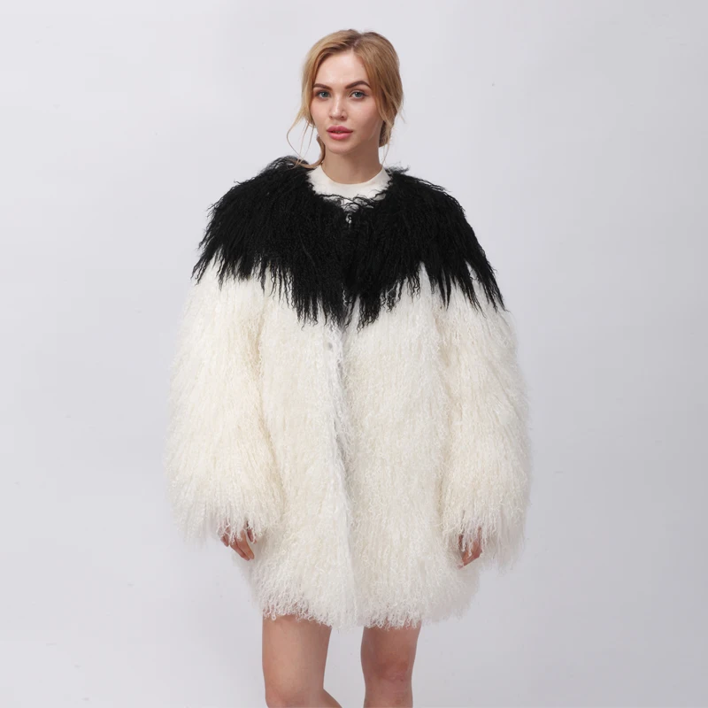 

CNEGOVIK Women"s Mongolian Lamb Fur jackets