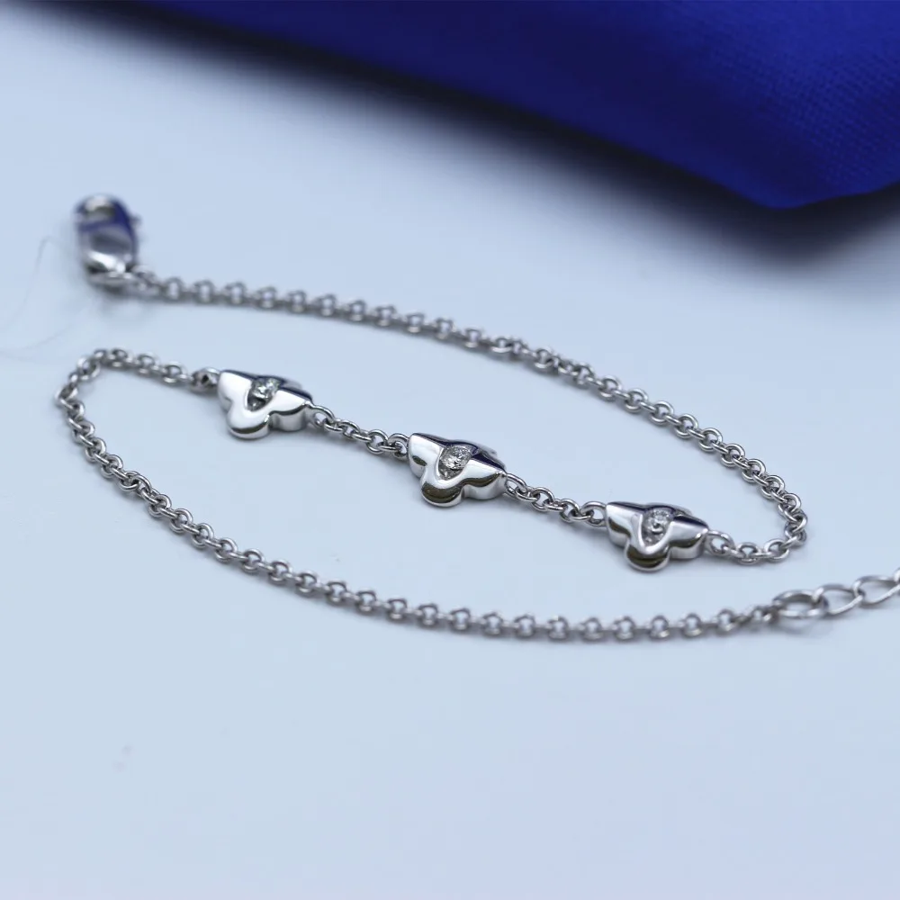 Роскошный золотой браслет в форме сердца LASAMERO 0.71CTW с натуральным бриллиантом и