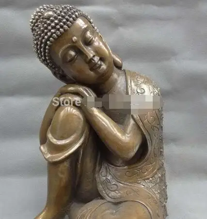 10 &quotтибетская бронзовая Медь буддийский сон Sakyamuni Joss статуя Будды Шакьямуни
