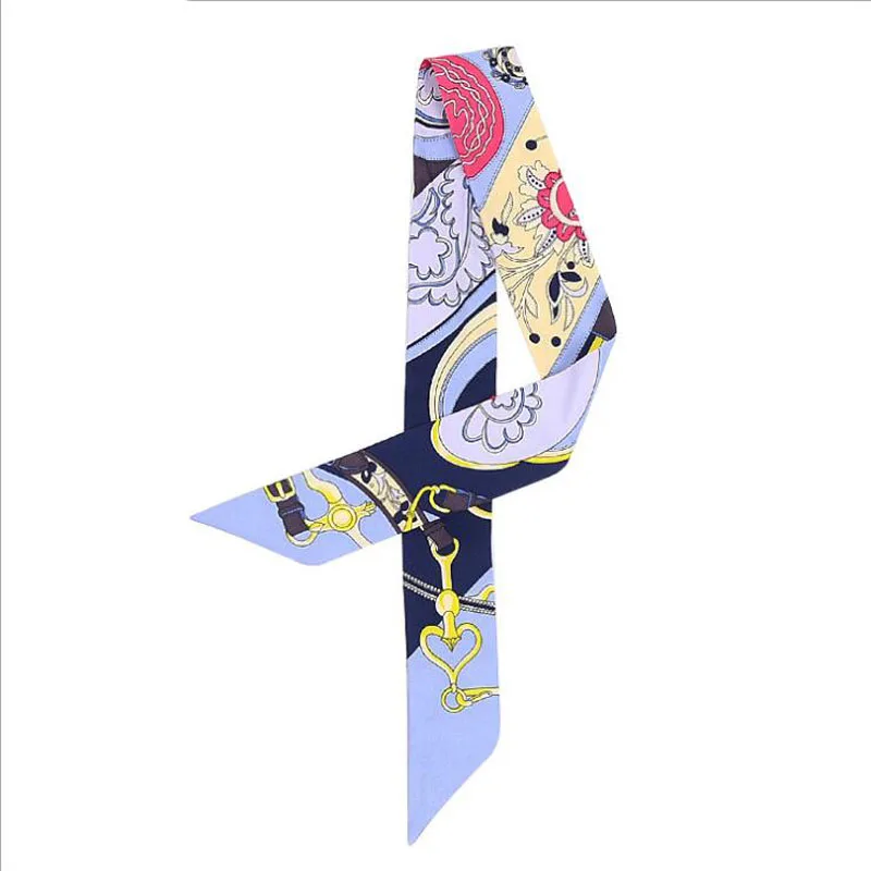 Мода 2018 весенний и летний новый тонкий узкий шелковый шарф Завязывающийся на