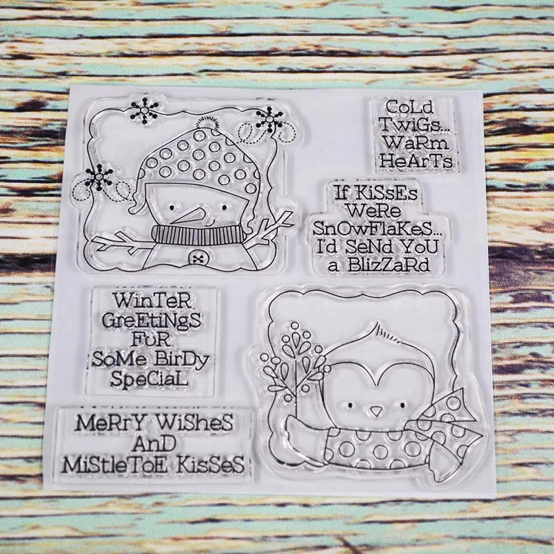 

Winter greeting Transparent clear stamp for DIY Scrapbooking/Card Making/Kids Christmas Fun Decoration Supplies