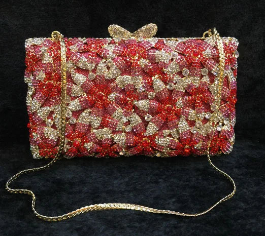 Женский вечерний клатч с металлическими стразами Дамский дневной сумочка