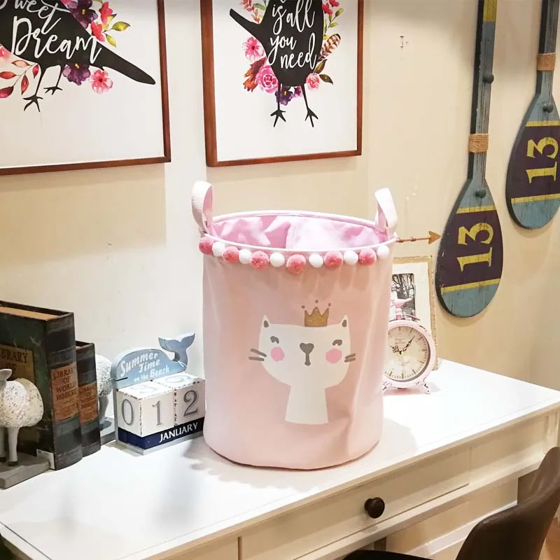 Складная корзина для белья с мультяшным рисунком ствол хранения стоящее ведро