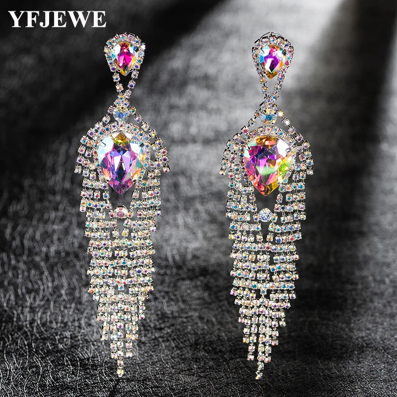 YFJEWE этнические длинные серьги аксессуары для вечеринок Orecchini Donna Сияющие