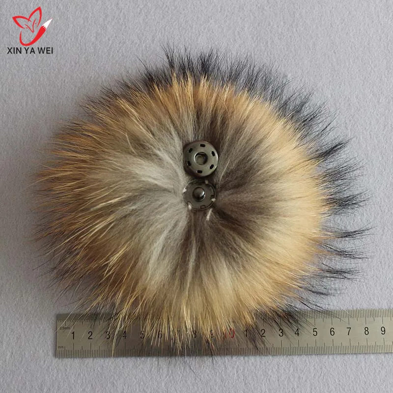 Настоящее енота Hairball Hat мяч Pom ручной работы DIY натуральный мех шар оптовая Кепки