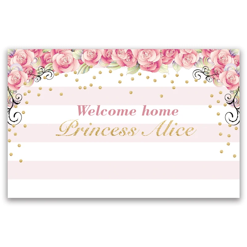 Allenjoy фоны для детского праздника розовая полоса розовое золото круг день