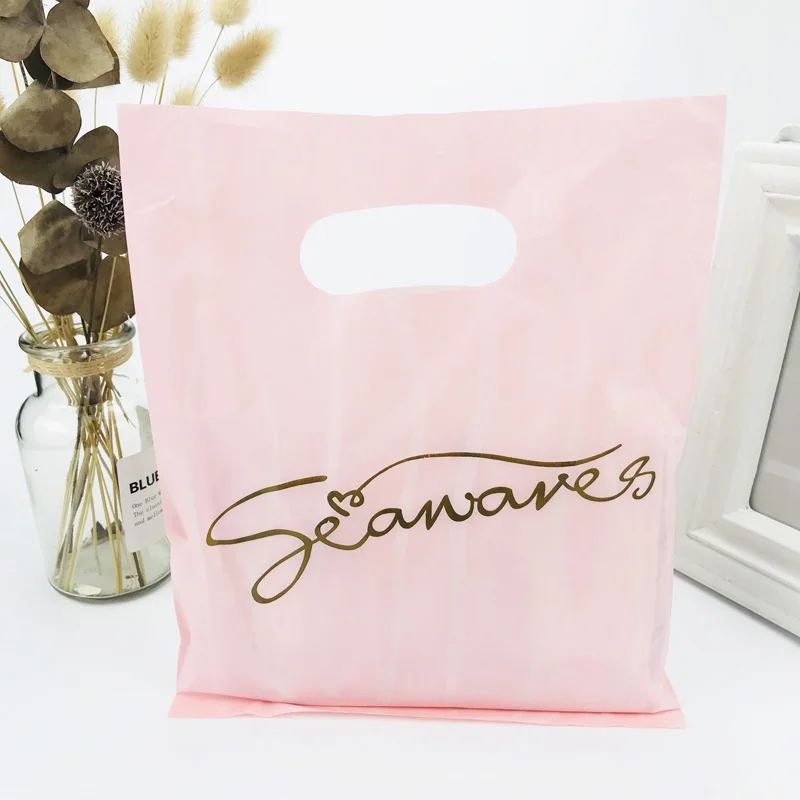 Pink Gold Letter 25x35 20x25 15x20 см 10 шт. сумка для хранения одежды хозяйственные пластиковые сумки с ручками ювелирные изделия свадебный пластиковый мешочек для упаковки подарков - Цвет: Pink Gold Letter