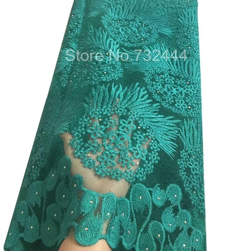 Высококачественная Модная белая кружевная ткань для свадьбы Aso ebi сетчатая