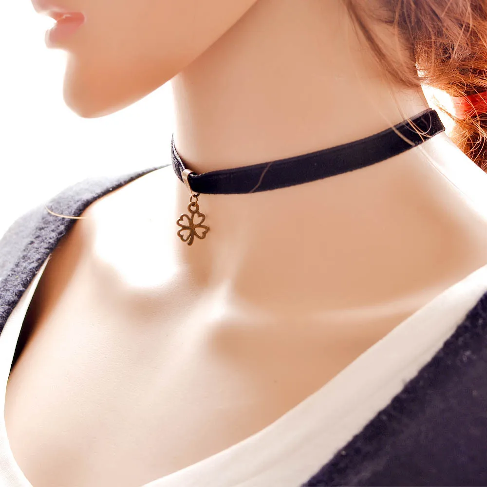 Shunyun Gothic Black Lace Choker Ожерелье Регулируемый Воротник Сексуальная Пункт Ключицы