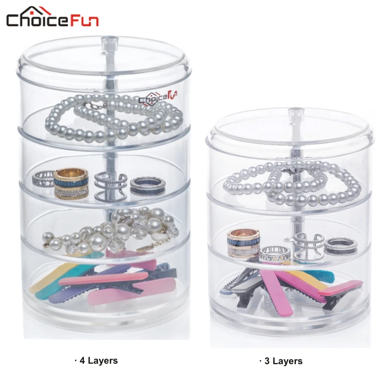 CHOICEFUN комод 4 слоя Круглый Вращающийся акриловый аксессуар для волос девочек