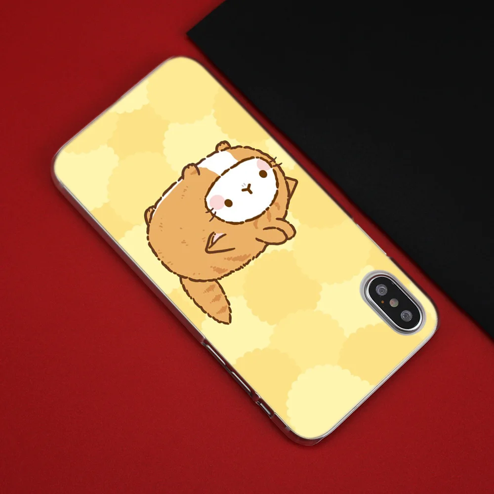 Чехол для сотового телефона Прозрачный Жесткий ПК для iPhone XS Max XR 7 8 6 6s Plus X 5 5S SE 5C 4 4s kawaii чай с Molang Cupcake