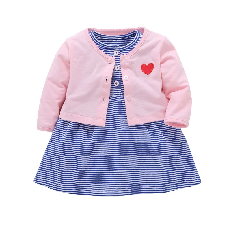 2 шт. для маленьких детей дети путешественник боди babysoft платье и кардиган мягкий, для новорожденных Хлопковые Платья наборы ухода за кожей одежда маленьких