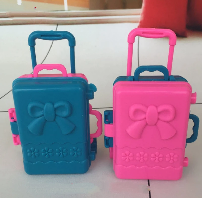 5pcs/lot 3D Kid Children Toys Travel Train Suitcase Luggage Case Doll Dress Storage For Barbie Dolls House | Игрушки и хобби
