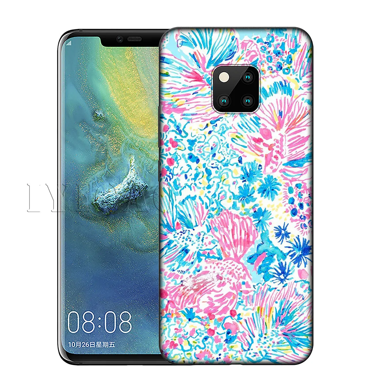 Силиконовый мягкий чехол IYICAO с розовыми песками Lily Pulitzer для huawei Nova 3 3i 2i mate 20 10 Pro Lite