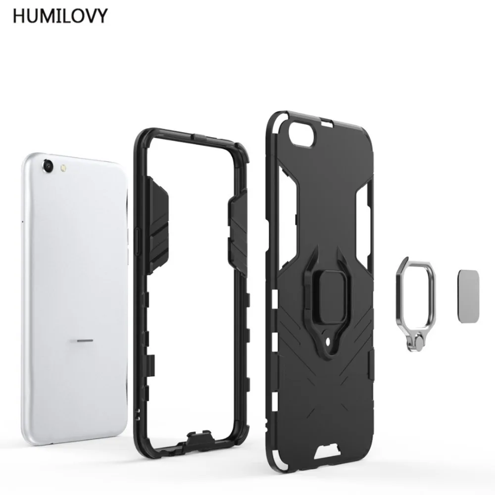 For OPPO R11 Plus Case for Cover Car Magnetic Bracket Finger Ring TPU+PC Stand Armor Fundas |