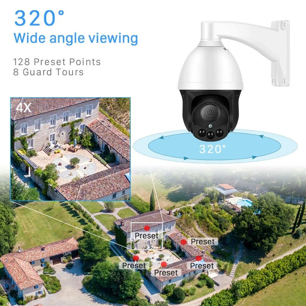 Besder 4X автоматическая зум ip-камера PTZ наружная Водонепроницаемая XMEye скоростная купольная камера видеонаблюдения 2MP SONY IMX323 камера наблюдения PTZ 1080P