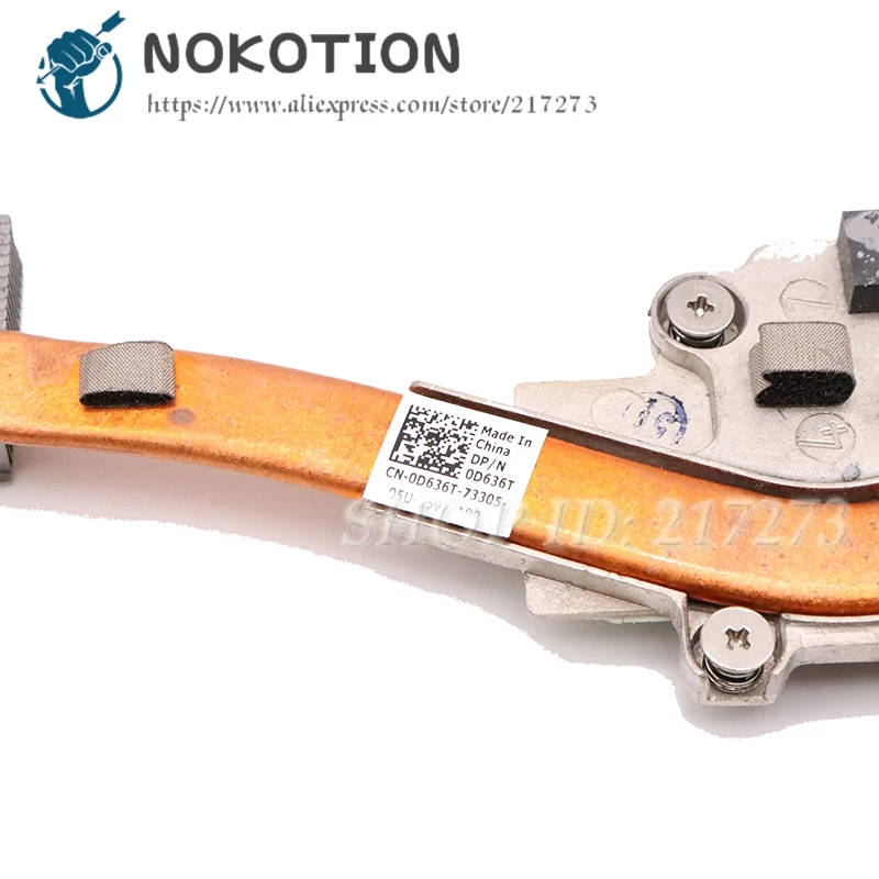 NOKOTION CN 0D636T D636T радиатор для DELL 1747 1749 CPU Радиатор охлаждения полностью