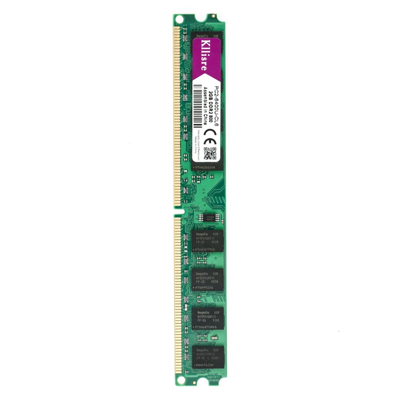 Kllisre DDR2(2pcs X2GB) Ram 2GB 800MHz PC2-6400U 1,8 V CL6 240Pin non-ECC настольная Память Dimm Новинка