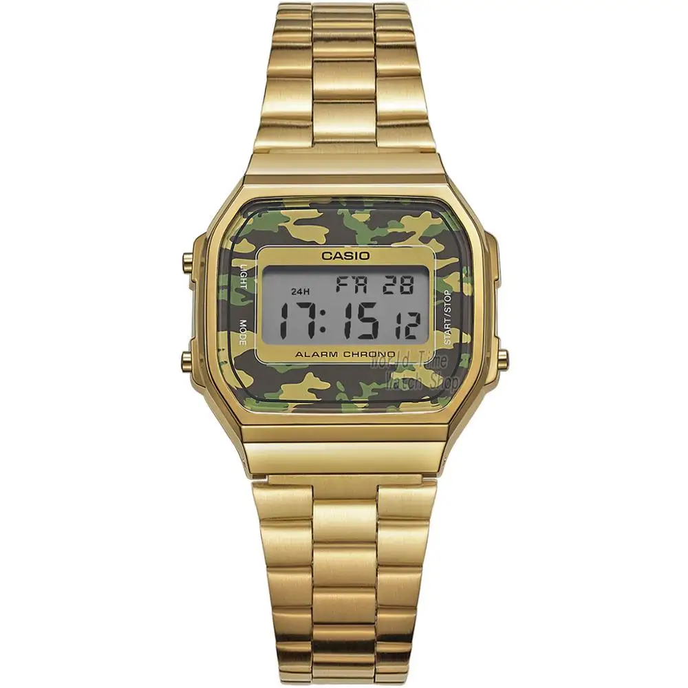 Casio часы золотые часы мужчины лучший бренд класса люкс LED цифровые водонепроницаемые кварцевые мужские часы спортивные военные наручные часы relogio masculino reloj hombre erkek kol saati montre homme zegarek meski - Цвет: A168WEGC3D-1