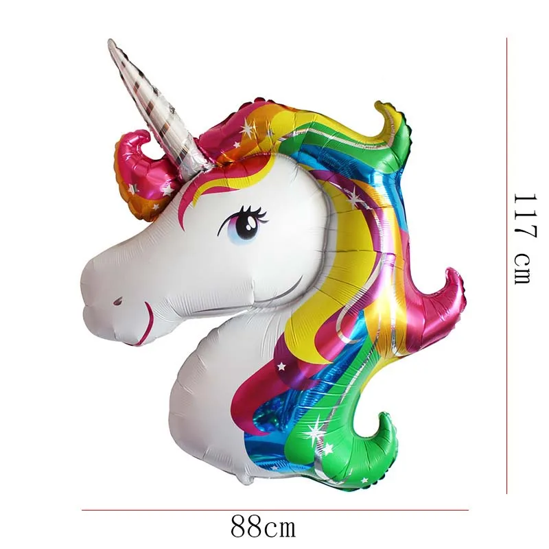 1pcs Unicorn Balloon Colorful Rainbow Fantasy Horse Party kids Girls Birthday Animals Foil Balloons | Дом и сад
