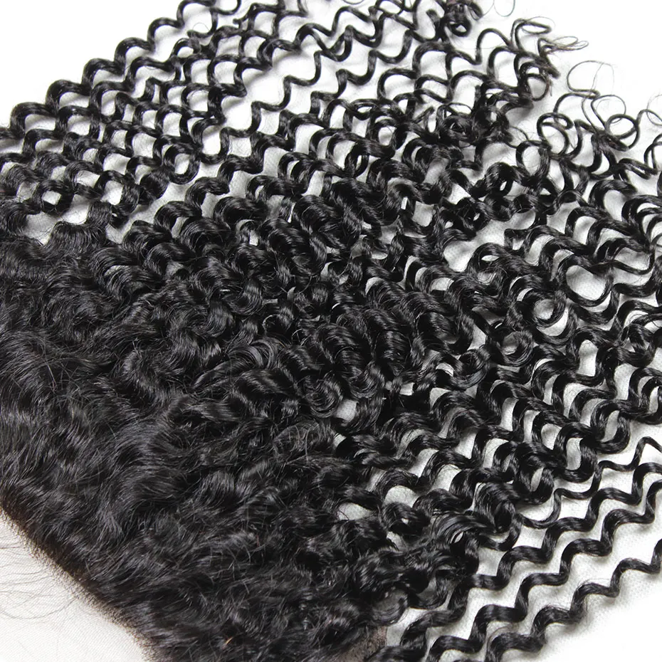 

Liweike Deep Curly 13*4 Lace Frontal Brazilian Silk Base Frontals Medium Brown Lace 130% Density Free Part Remy Human Hair 1B