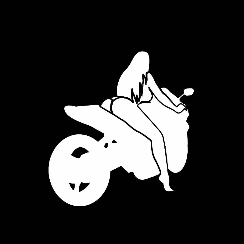 YJZT 13.4*14.3CM Interesting Motor Sexy Girl Car Sticker Vinyl Decal Black/Silver Popular Style Silhouttte Design C20-1103 | Автомобили и