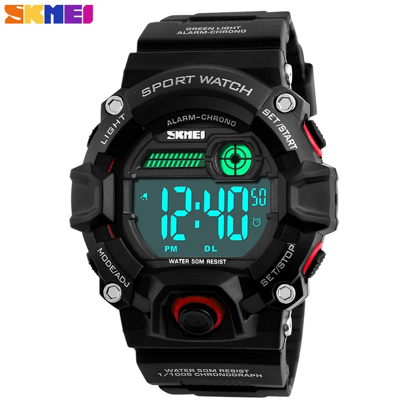 Часы SKMEI мужские военные спортивные часы модные водонепроницаемые светодиодный